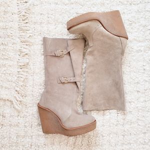 Pierre Hardy Suede Wedge Boots
